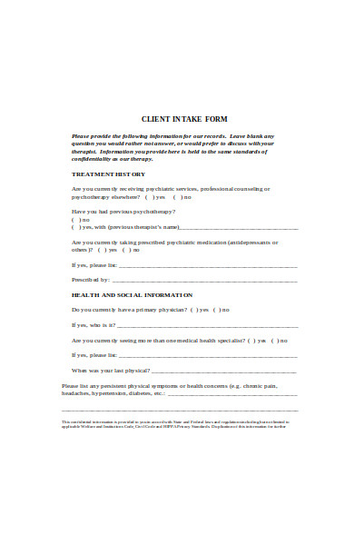 intake form in doc