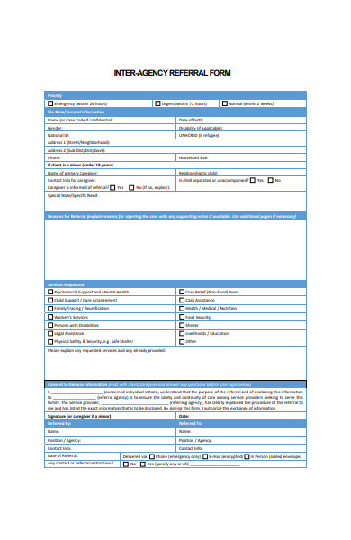 inter agency referral form
