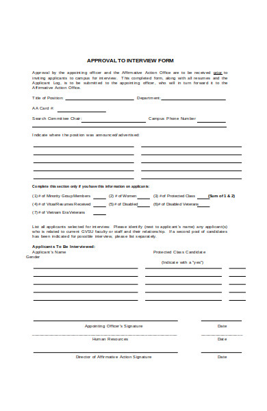interview approval form