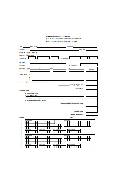 interview expenses claim form