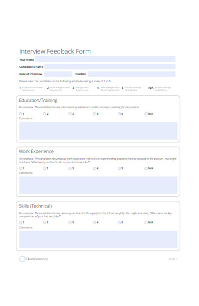 FREE 52+ Interview Forms in PDF | MS Word | XLS