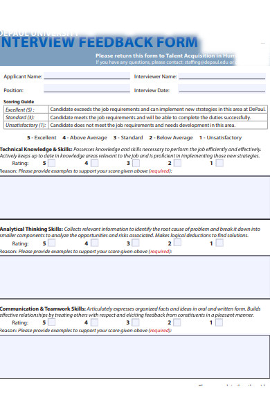 interview feedback forms