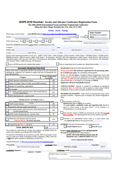 invoice conference registration form