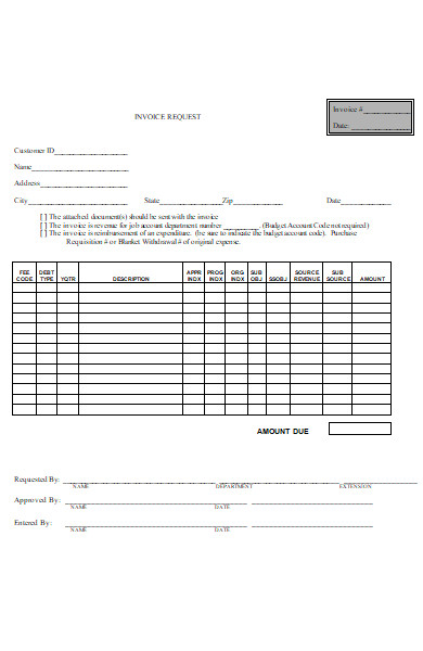 invoice request form in doc