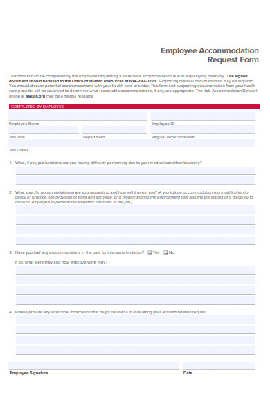 job accommodation request form
