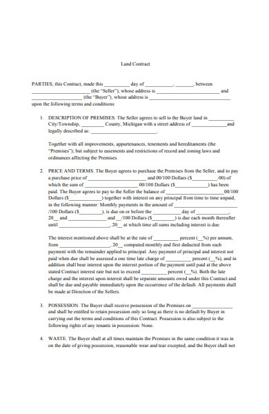 land contract form