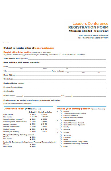 leaders conference registration form
