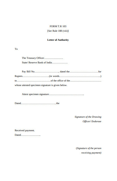 letter of authority form