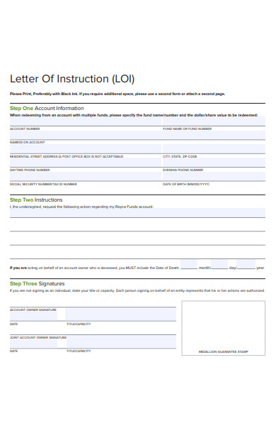 letter of instruction form