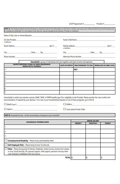 letter to household eligibility form