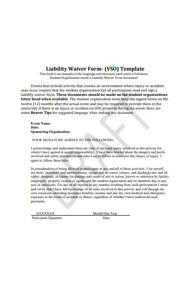 liability waiver form
