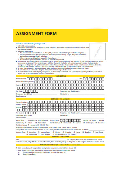 FREE 51+ Assignment Forms in PDF | MS Word | XLS