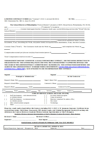 limited contract form