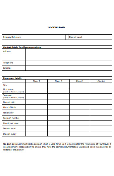 man travel booking form