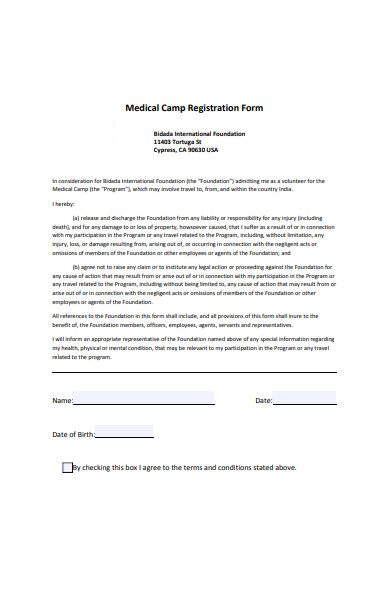 medical camp registration form