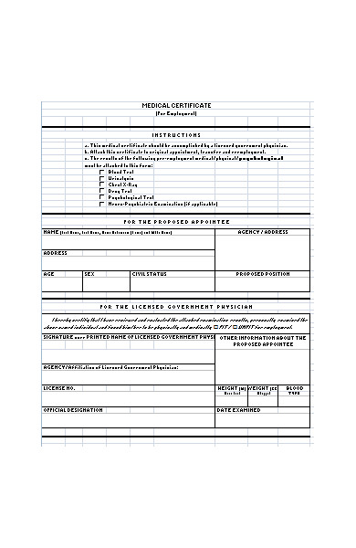 medical certificate form