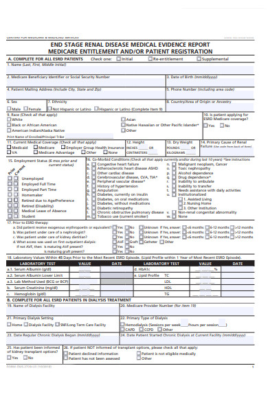 medical evidence report form