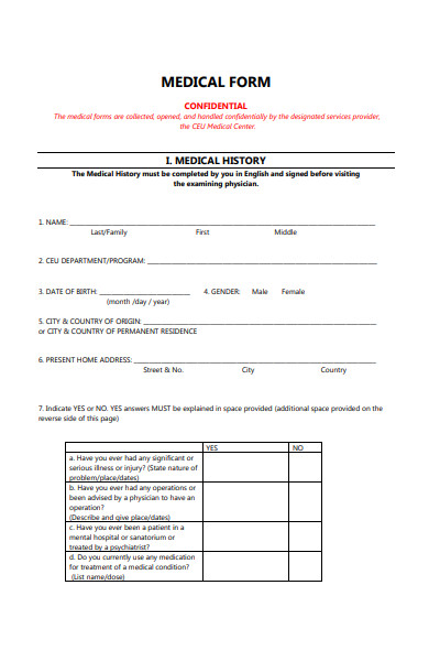 FREE 50+ Medical Forms in PDF | XLS