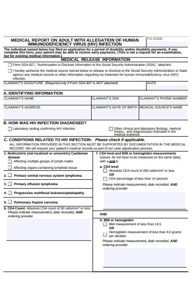 medical information report form