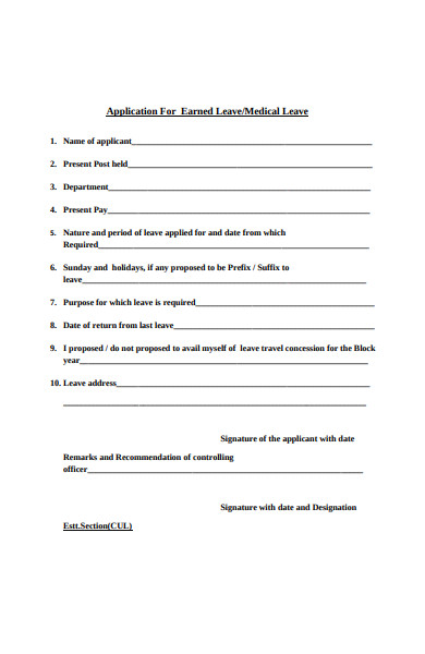 medical leave application form