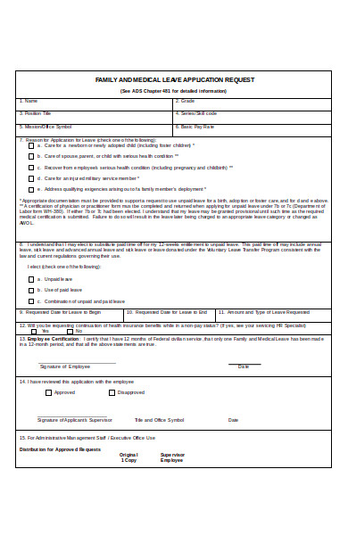 medical leave application request form