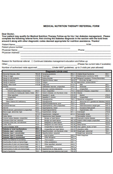 medical nutrition therapy referral form