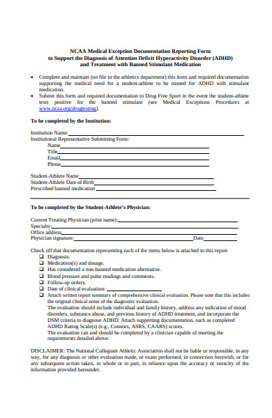 medical treatment report form