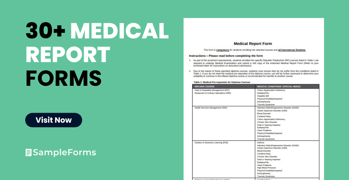medicals report form