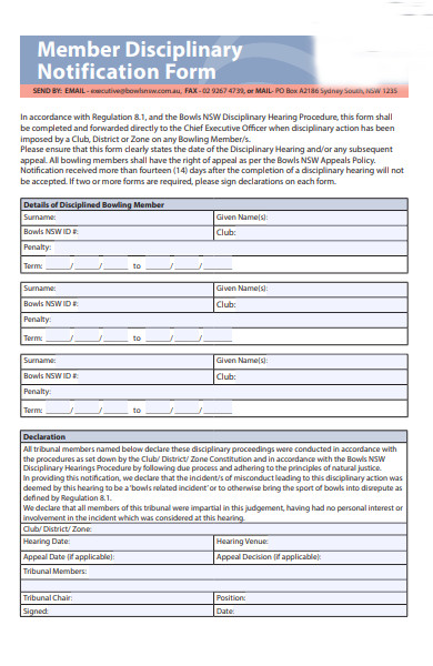 FREE 30+ Disciplinary Forms in PDF | MS Word