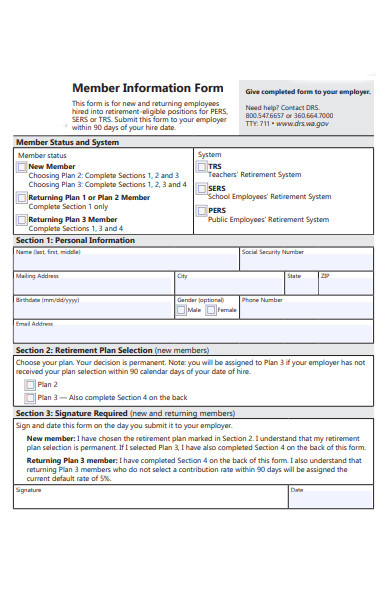 member information form