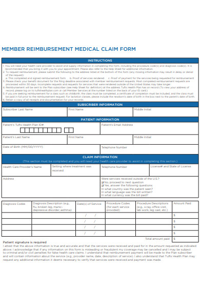 member reimbursement form