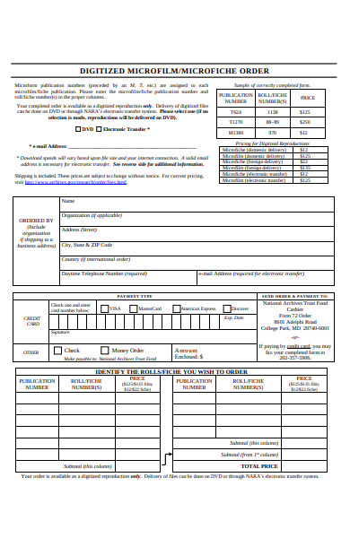microfilm delivery form