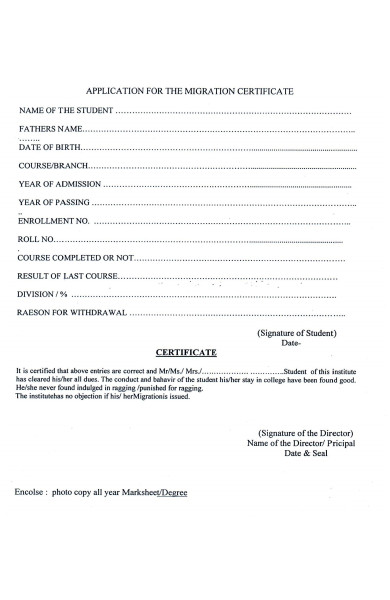 Govt Migration Form.pdf FREE 35+ Migration Form Samples, PDF, MS Word, Google Docs, Excel