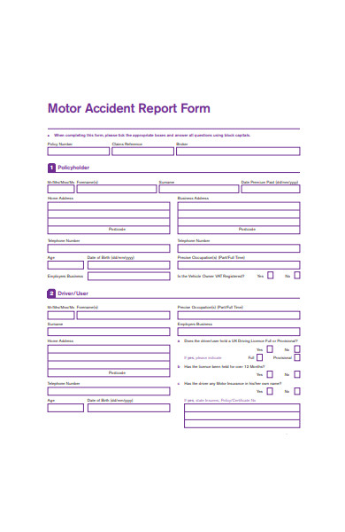 motor accident report form