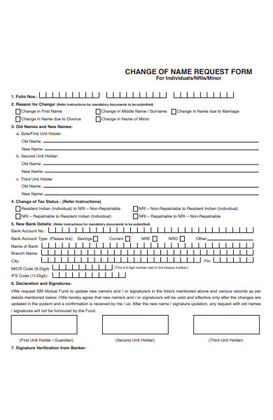 name change request form