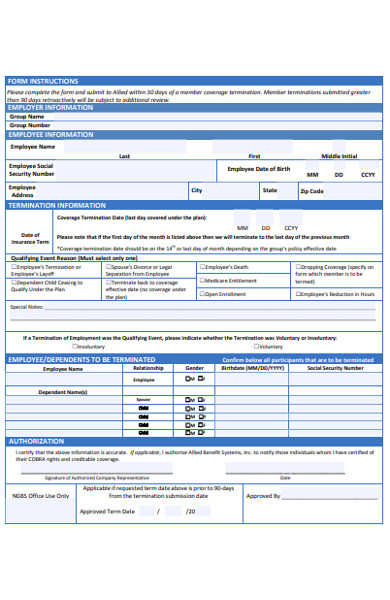 FREE 51+ Termination Forms in PDF | MS Word | XLS