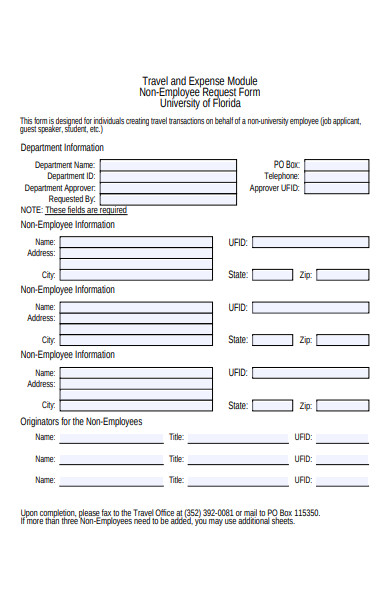 non employee travel request form