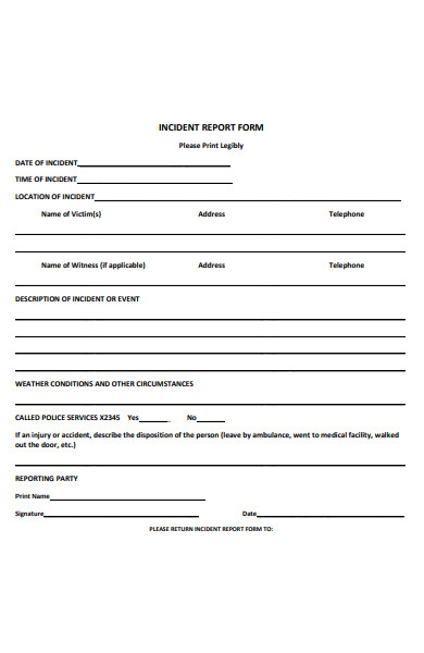 non medical incident report form