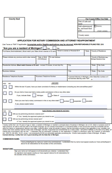notary commission application form