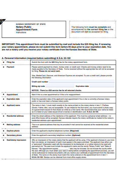 notary public appointment form