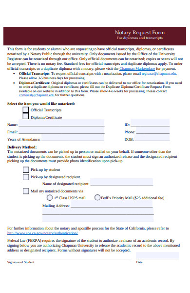 notary request form