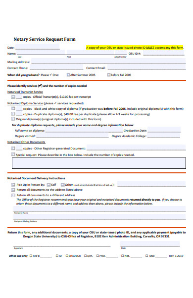 notary service request form