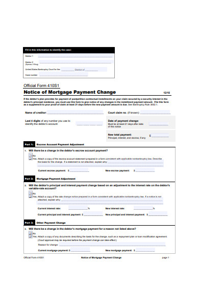notice of mortgage payment change