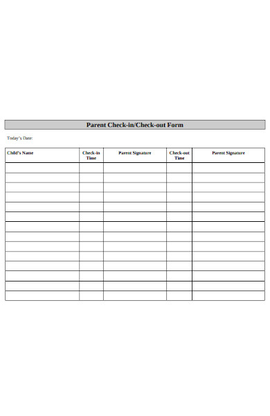 parent check in form