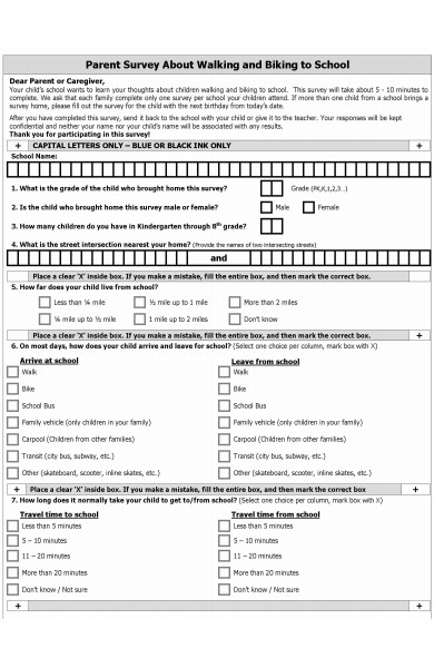 parent survey form