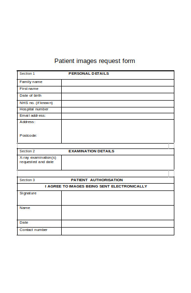 patient images request form