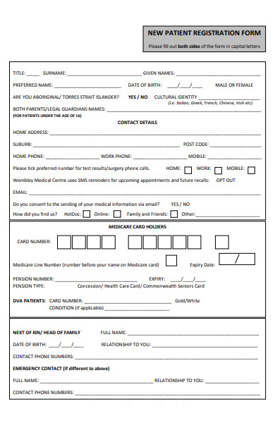 patient registration form