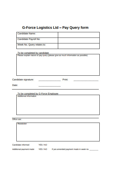 pay query form