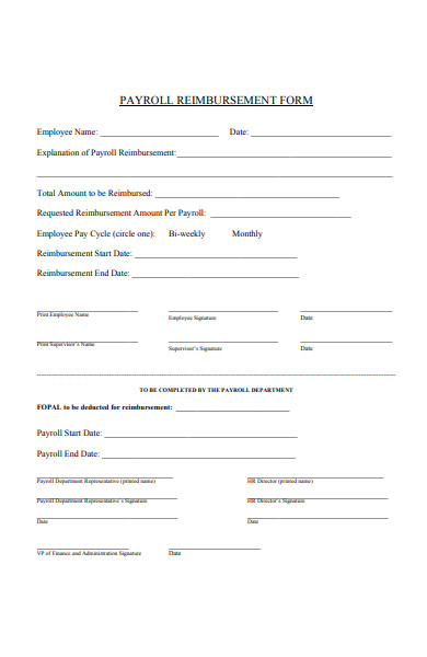 payroll reimbursement form