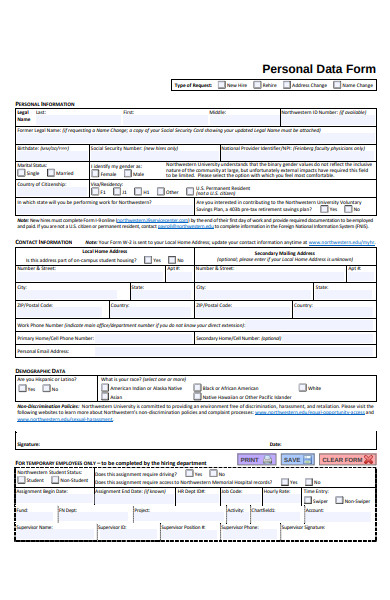 FREE 42+ Personal Forms in PDF | MS Word | Excel